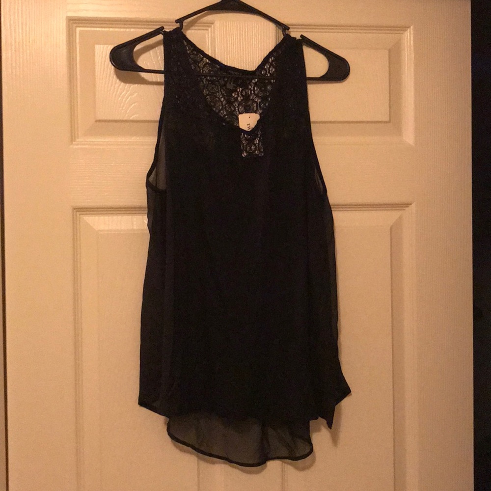 Lace tank with see through back